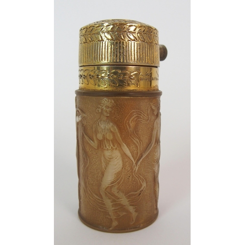 499 - A Lalique sirenes amber perfume atomizer