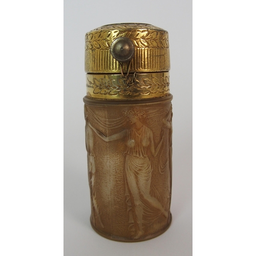 499 - A Lalique sirenes amber perfume atomizer