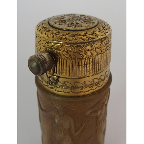 499 - A Lalique sirenes amber perfume atomizer