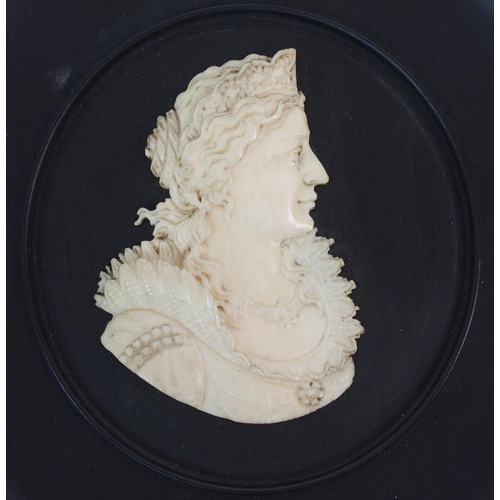 500 - A Continental ivory portrait plaque of Marie de Media