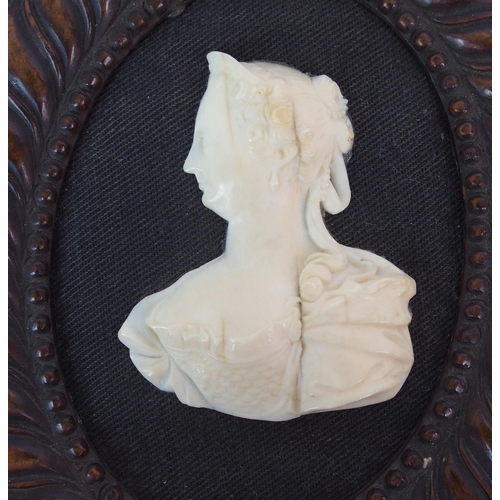 500 - A Continental ivory portrait plaque of Marie de Media