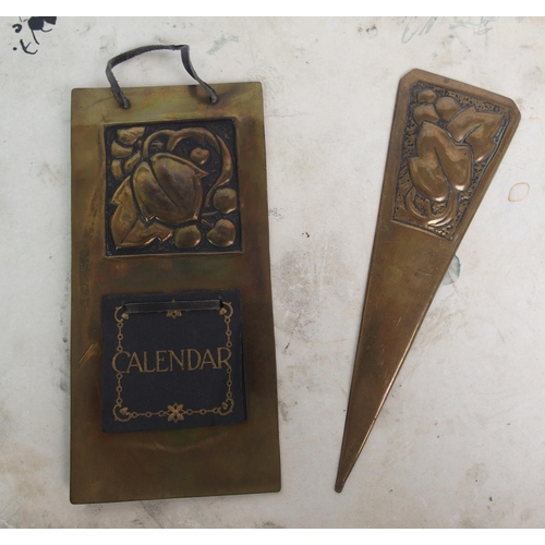 504 - A group of Glasgow School Art Nouveau repousse work items