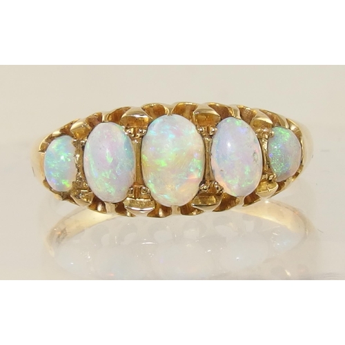 551 - An 18ct Victorian opal set ring