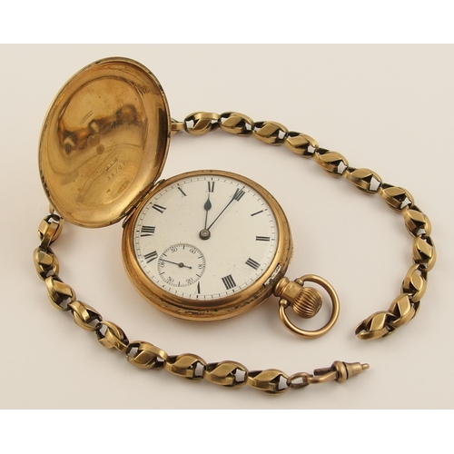 555 - A 9ct gold Waltham pocket watch