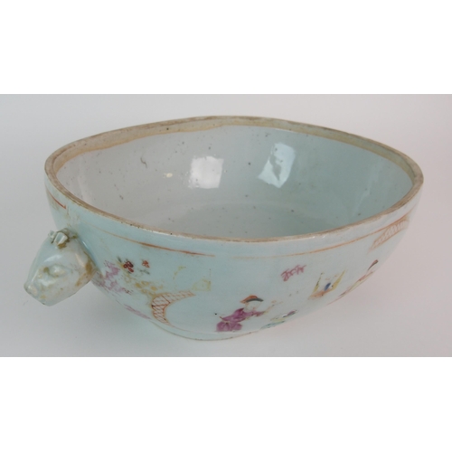 61 - A Chinese export oval soup tureen  cover and stand