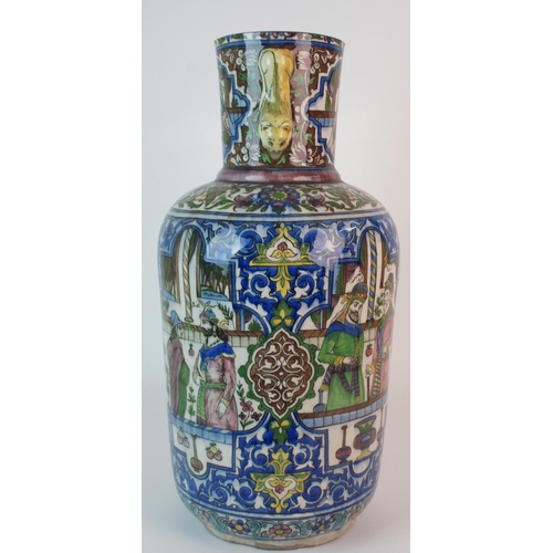 64 - A large Persian two-handled baluster vase