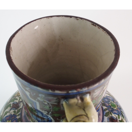 64 - A large Persian two-handled baluster vase