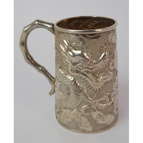 67 - A Chinese silver tankard