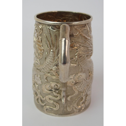 67 - A Chinese silver tankard