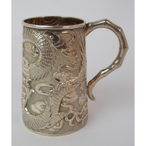 67 - A Chinese silver tankard