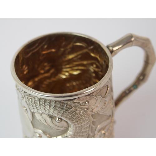 67 - A Chinese silver tankard