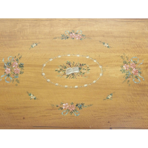 760 - An Edwardian satinwood painted occasional table