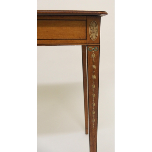 760 - An Edwardian satinwood painted occasional table