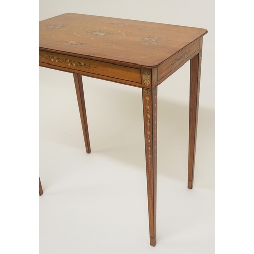 760 - An Edwardian satinwood painted occasional table