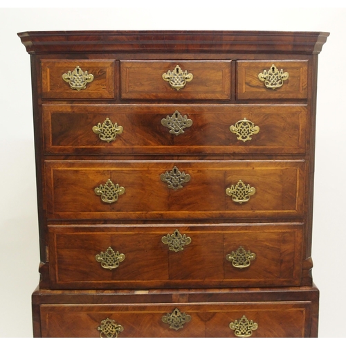 763 - A George III elm chest on chest