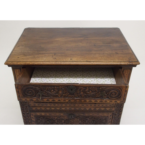 764 - An oak panelled chest