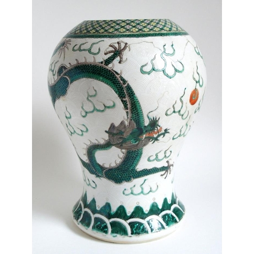 81 - A Chinese famille verte baluster vase