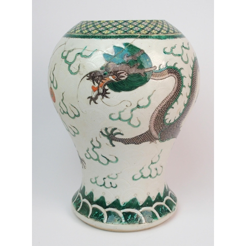 81 - A Chinese famille verte baluster vase