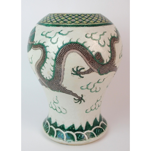 81 - A Chinese famille verte baluster vase