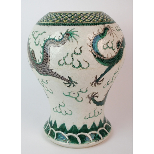 81 - A Chinese famille verte baluster vase