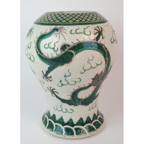 81 - A Chinese famille verte baluster vase