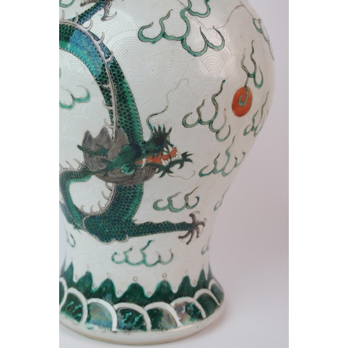 81 - A Chinese famille verte baluster vase