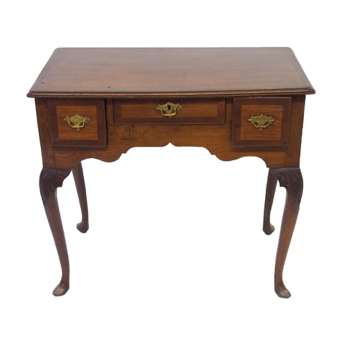 818 - A Georgian crossbanded mahogany and yew lowboy