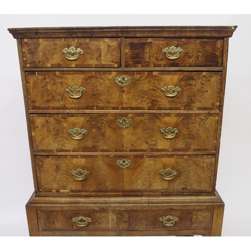 819 - A William and Mary style walnut chest on stand