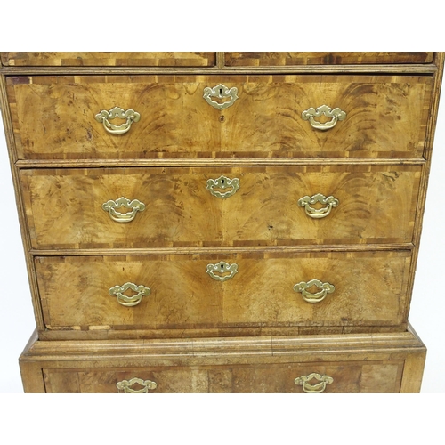 819 - A William and Mary style walnut chest on stand