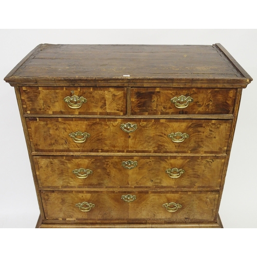 819 - A William and Mary style walnut chest on stand