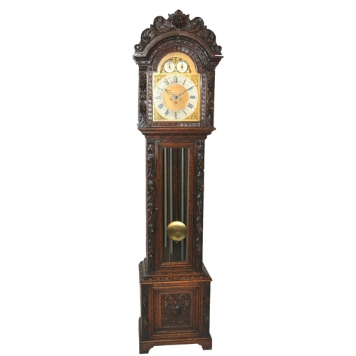 820 - A Victorian oak longcase clock