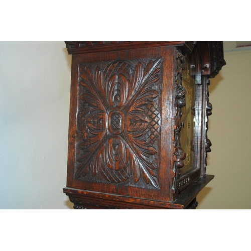 820 - A Victorian oak longcase clock