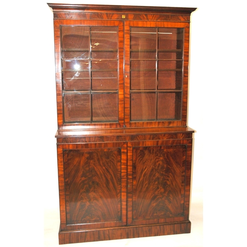 841 - A 19th Century mahogany library display breakfront bookcase