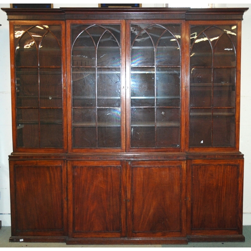 842 - A 19th Century mahogany breakfront bookcase