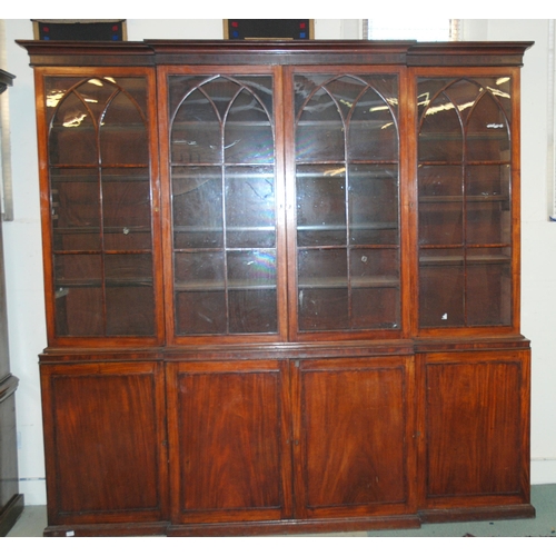 842 - A 19th Century mahogany breakfront bookcase