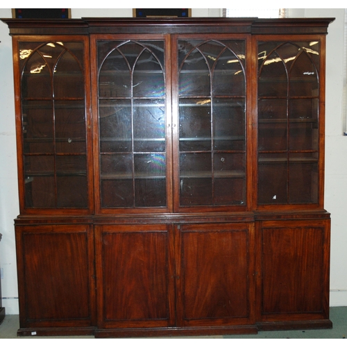 842 - A 19th Century mahogany breakfront bookcase