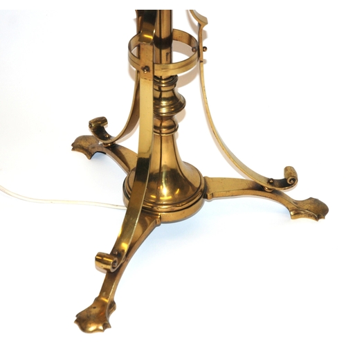 846A - An Arts and Crafts brass standard lamp