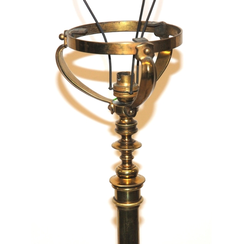 846A - An Arts and Crafts brass standard lamp