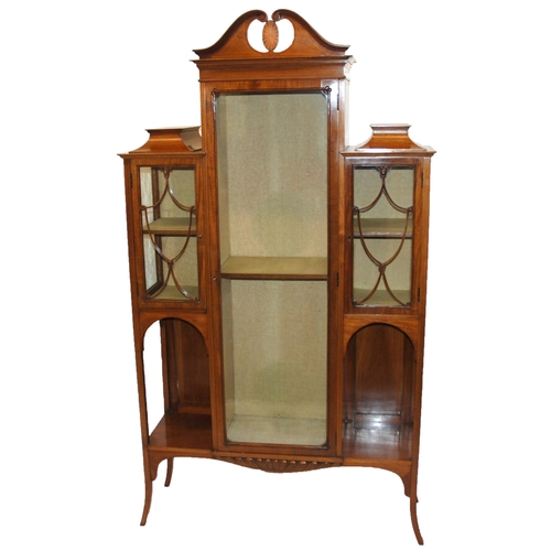 847 - An Edwardian mahogany inlaid display cabinet