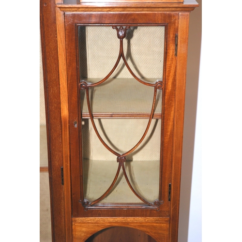 847 - An Edwardian mahogany inlaid display cabinet