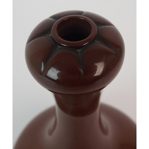 88 - A Japanese bronze baluster vase