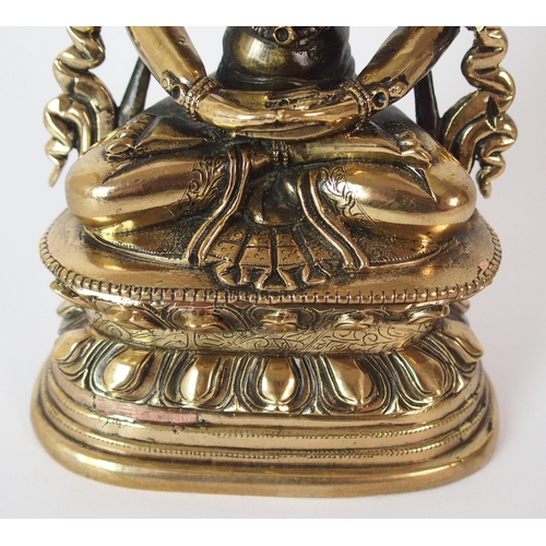 90 - A Chinese gilt bronze Buddha