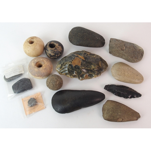 97 - A group of Neolithic stone axe heads