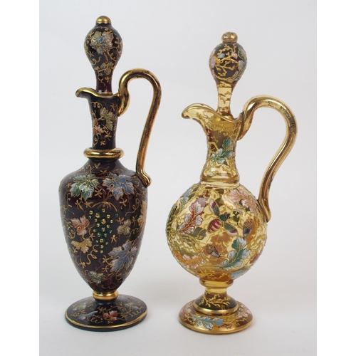 152 - Ten Bohemian Moser enamelled glass vessels