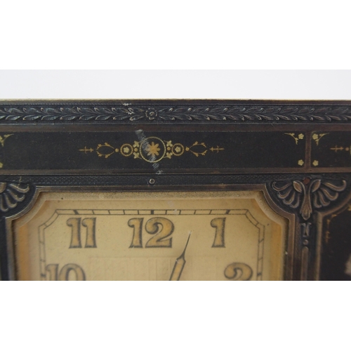 160 - A Swiss Art Deco silver and enamelled desk clock