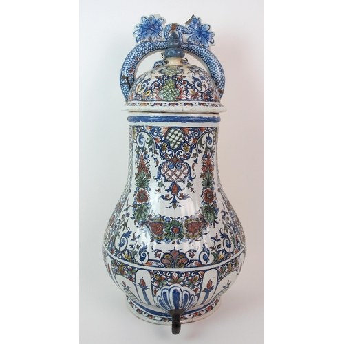 163 - A French faience cistern with cover and basin