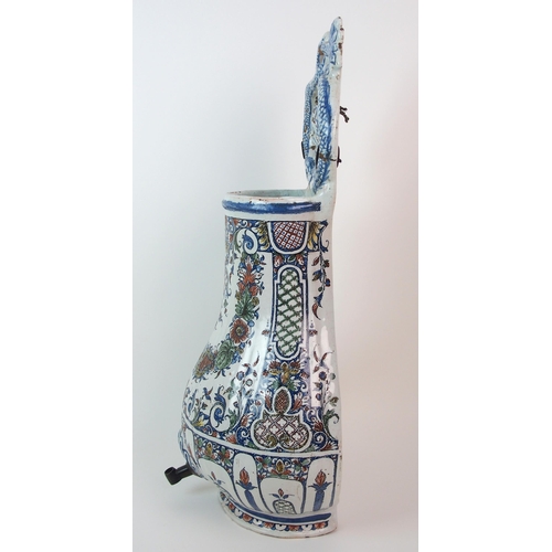 163 - A French faience cistern with cover and basin