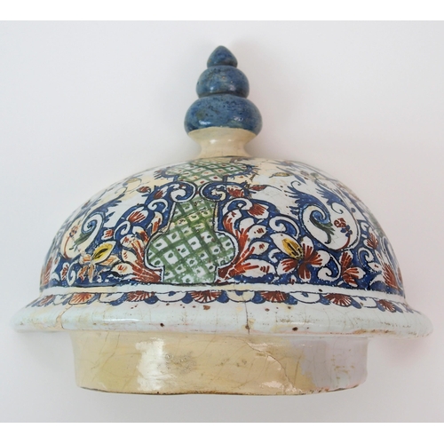 163 - A French faience cistern with cover and basin