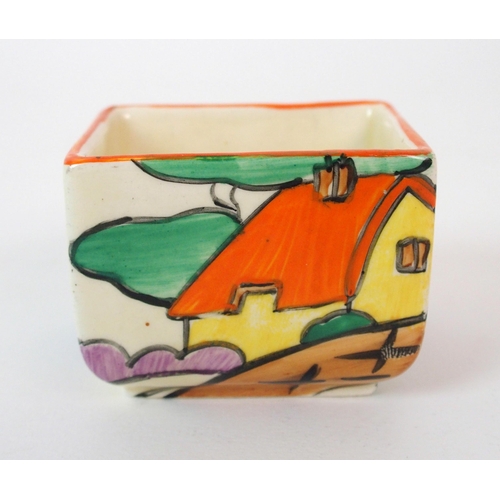 170 - A Clarice Cliff Bizarre Orange Roof Cottage pattern smoker's set