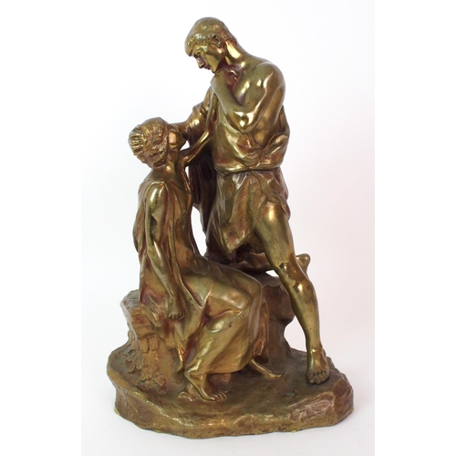 173 - A French gilt cast bronze statue  Modele Sur Platre  after Georges Colin (French  1876-1917)